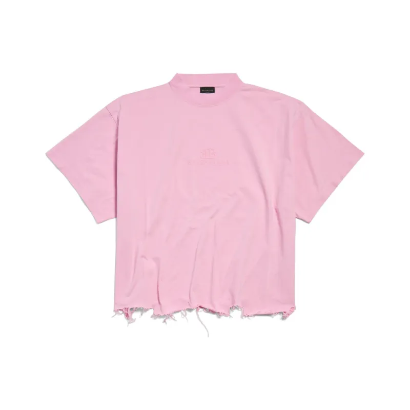 Balenciaga Bb Icon Frayed Edge T-Shirt-0