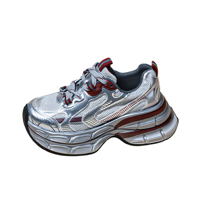 Ruomini Anti Slip Wear Resistant Breathable Lightweight Height Increasing Low Top Chunky Sneakers Women's-6