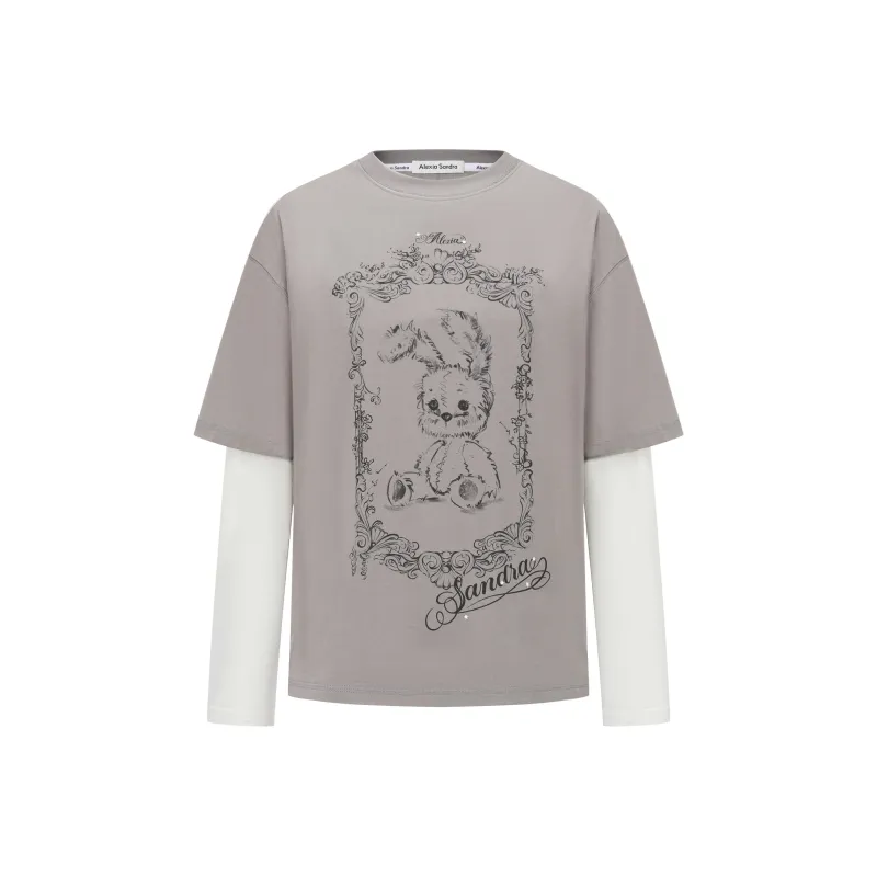 Alexia Sandra Fairy Tale Series T Shirt Unisex Gray White-0
