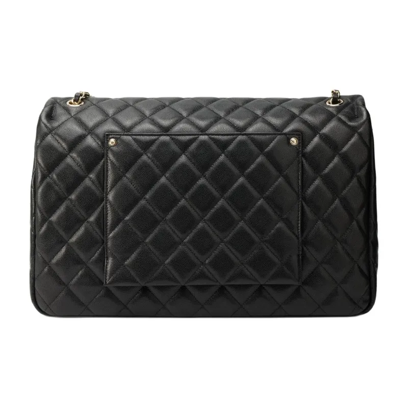 CHANEL Cow Leather Airport Bag, Shoulder Bag, Crossbody Bag Extra Large Women's Black-2