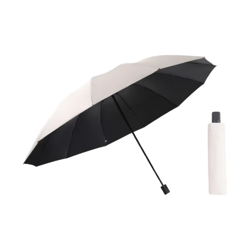 Sunny Edge PLUS Extra Large Business Umbrella 12 Rib Three Fold Vinyl Umbrella Sunny And Rainy Dual Use Multicolor-6