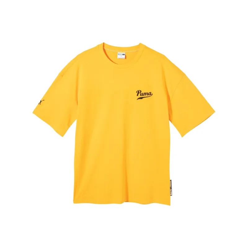 PUMA Drop Shoulder Sleeve T-Shirt Men's Yellow-0