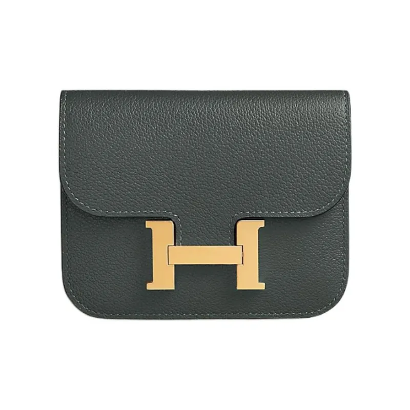 HERMES Constance Slim Evercolor Calfskin Wallet Women's Host Mangrove Red-0