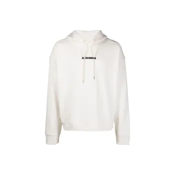 JIL SANDER Man Cotton Frontal Logo Hoodie