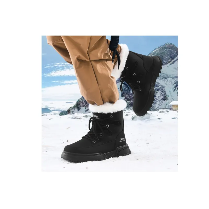 Jeep Warm Wear-Resistant Cushioning Short Snow Boots Men's-0