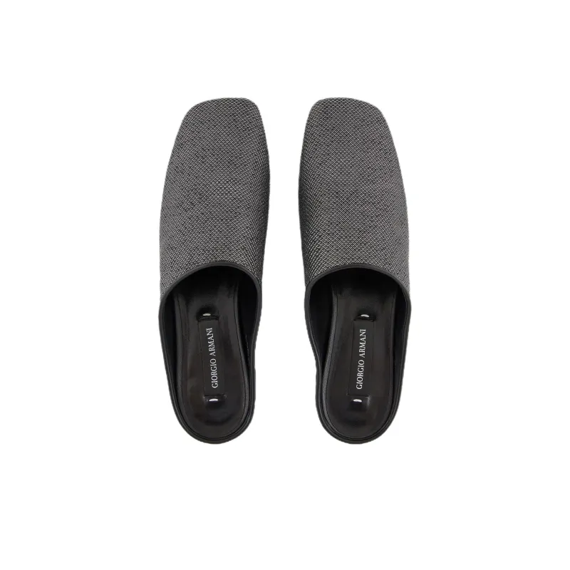 10 CORSO COMO x AMANI Wrap toe Slippers Women's Black Gray Color-3