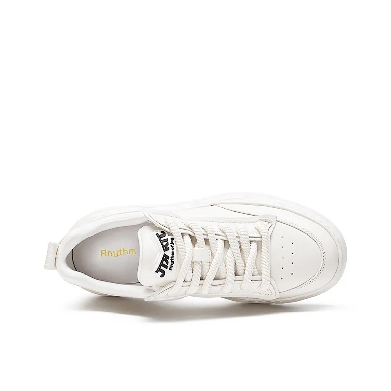 RHYTHM OF JOY Low Top Skateboard Shoes Men's White-2