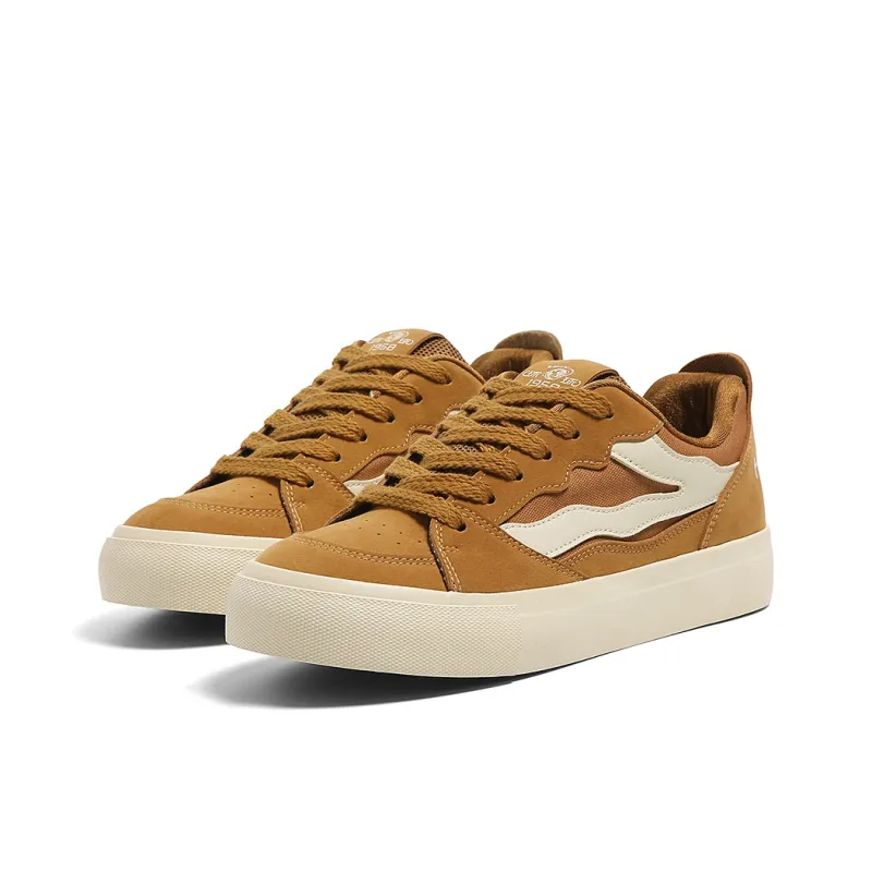 HUANQIU Coverage Anti Slip Wear Resistant Lightweight Breathable Low Top Skateboard Shoes Men's Wheat-2