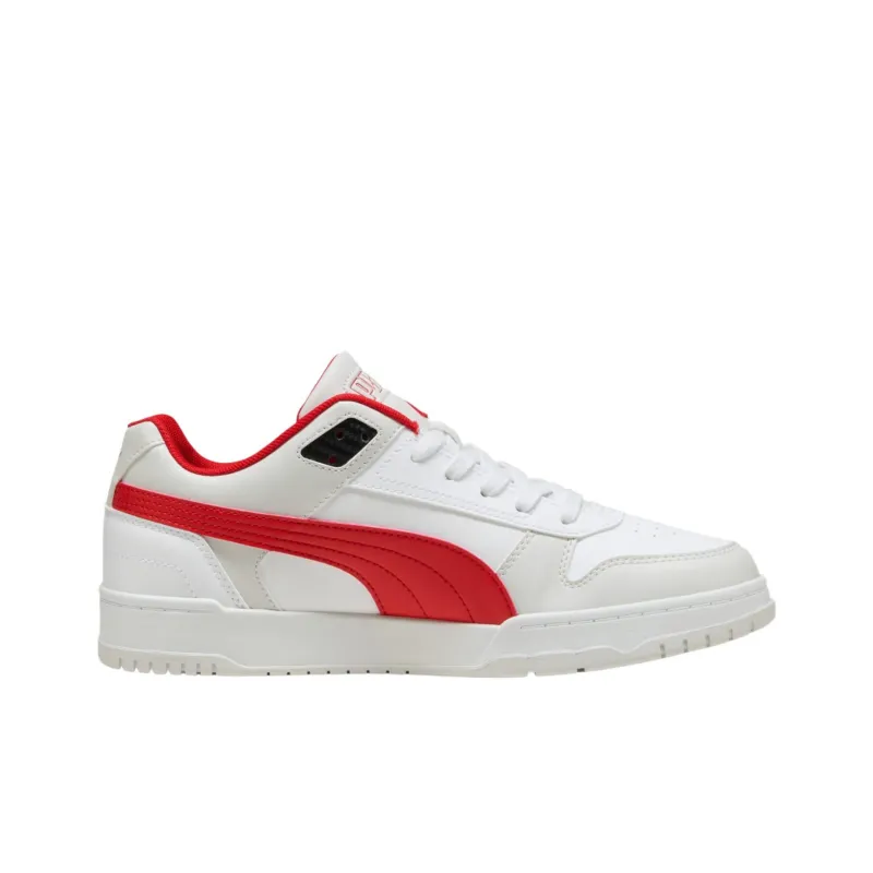 PUMA F1 Rbd Game Anti Slip Wear Resistant Low Top Skateboard Shoes Men's White Red-1