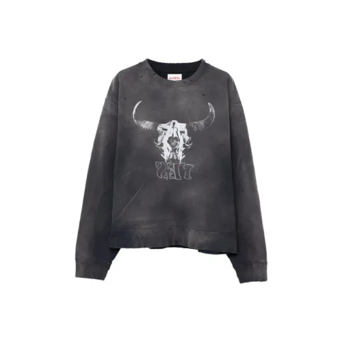 Mihara Yasuhiro Destroyed Printed Sweatshirt Sweatshirt Men's Black