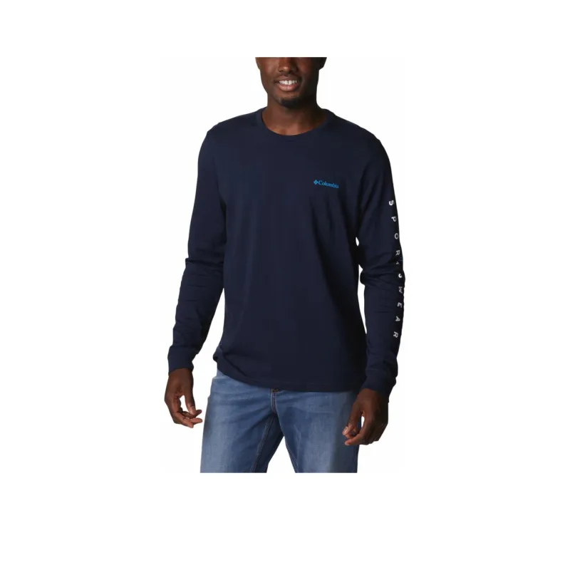 Columbia CSC BASIC LOGO LS SLEEVE T-Shirt Men's Preppy Marine Blue-0