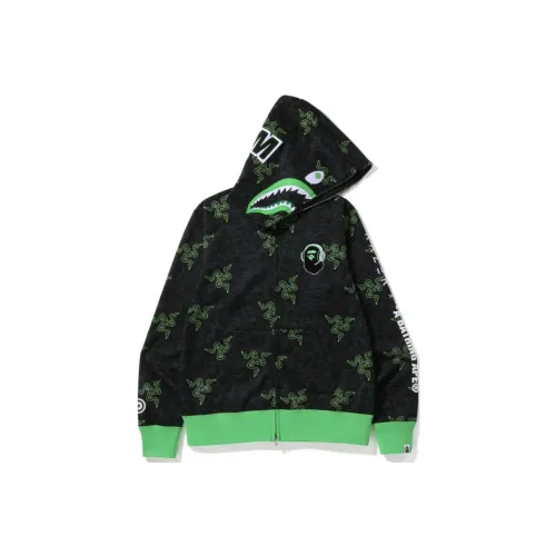 A BATHING APE X Razer Neon Camo Shark Full Zip Hoodie