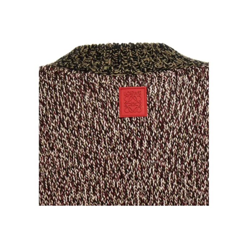 LOEWE Balloon Sleeved Crewneck Cropped Jumper-3