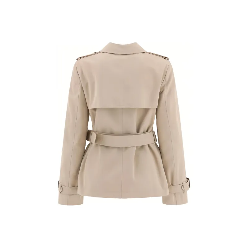 Burberry Double Breasted Belted Short Coat-1