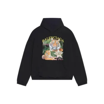 Balenciaga Fbi Print Year Of The Tiger Reversible Hoodie