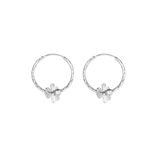 AITAO Foot Silver 990 Sterling Silver Hoop Earrings Unisex