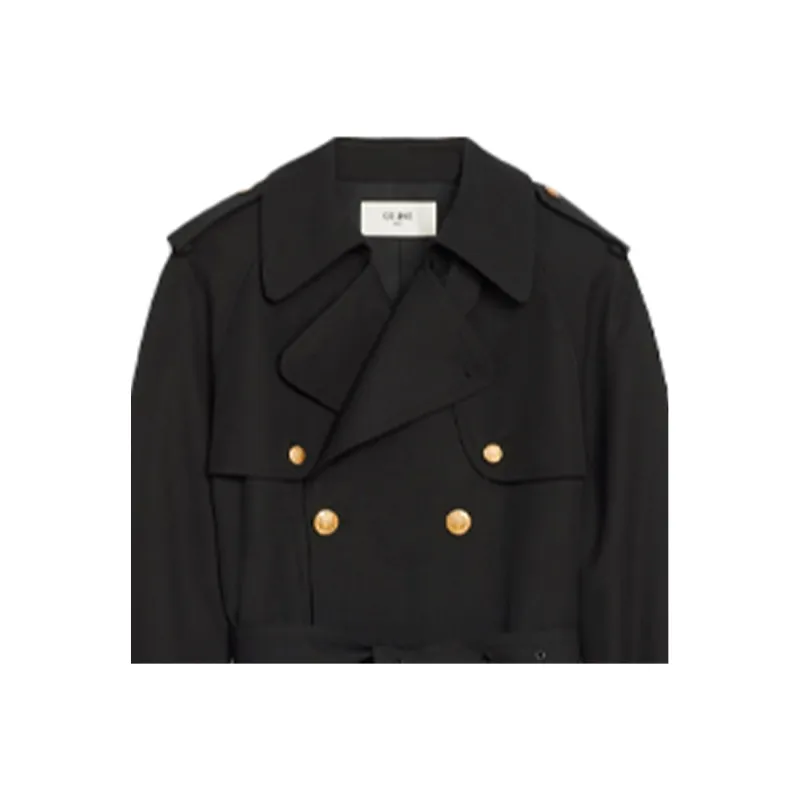 CELINE Trench Coats Women's Black-4
