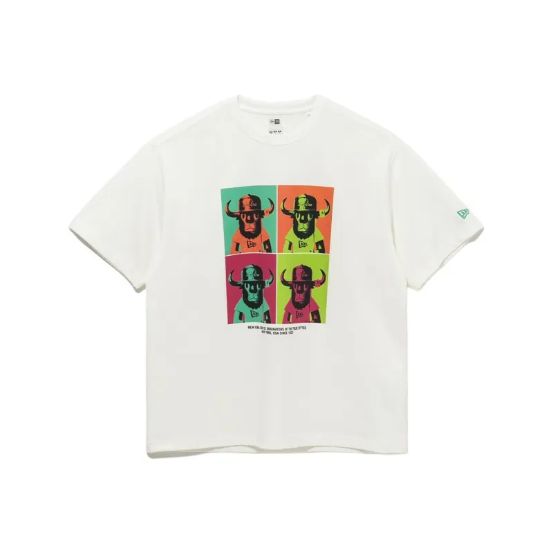 New Era T Shirt Korean Style Unisex White-0