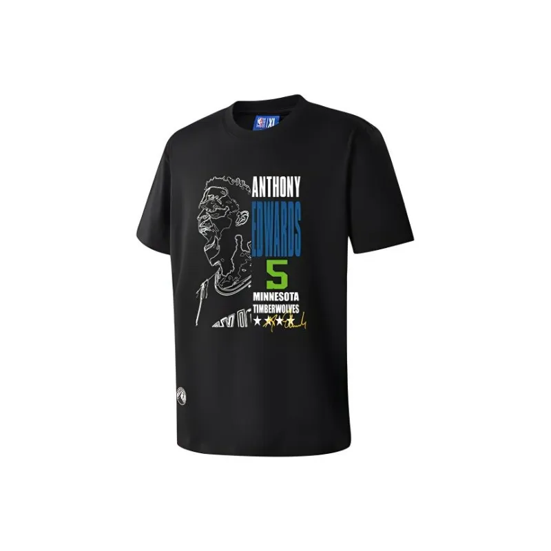 NBA Player Number Series T Shirts Unisex Black-0