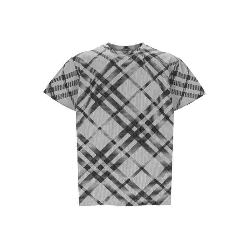 Burberry Check Printed Crewneck T Shirt-0