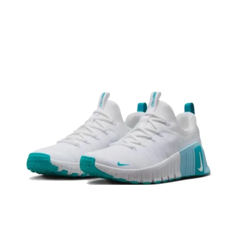 Nike Free Metcon 6 Anti Slip Wear Resistant Low Top Training Shoes Women's White Blue-2
