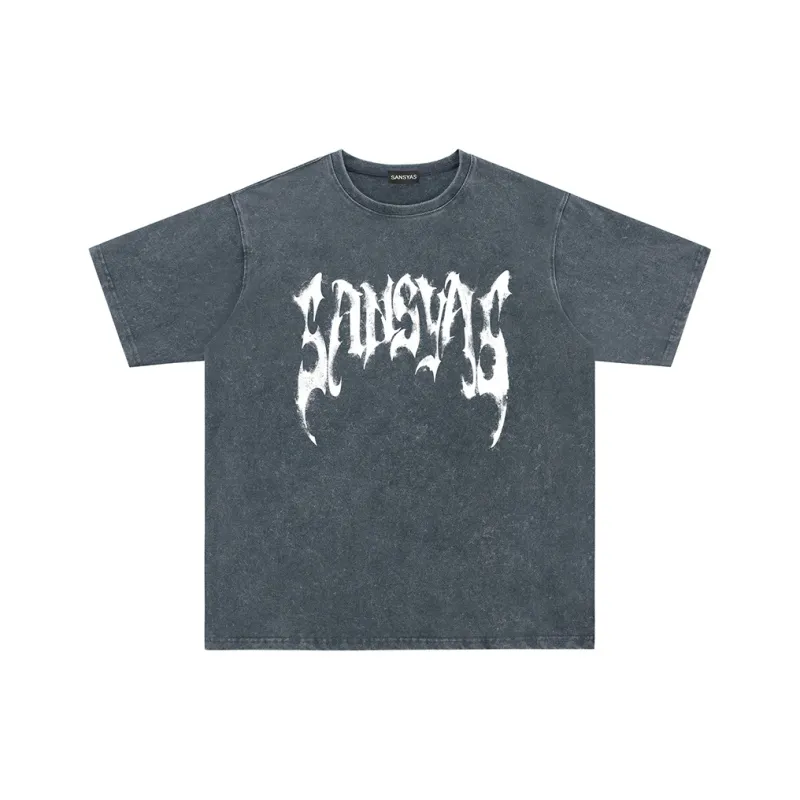 SANSYAS T Shirt Unisex Washed Gray-0