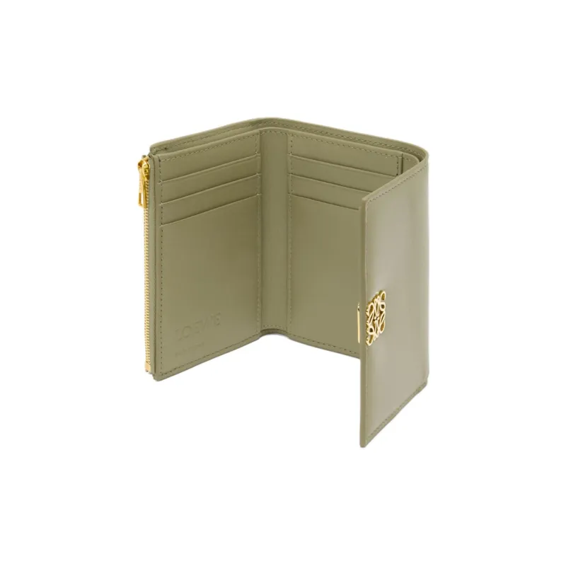 LOEWE Anagram Bright Nappa Sheepskin Wallet Women's Eucalyptus Green-2