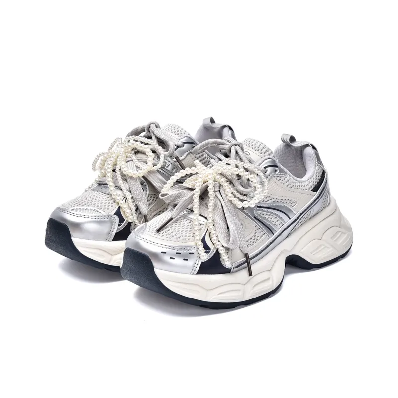 MISTERY Breathable Lightweight Low-Top Chunky Sneakers Women's-20