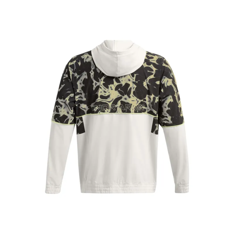 Under Armour Baseline Jacket Men's White Vintage Green Print-1
