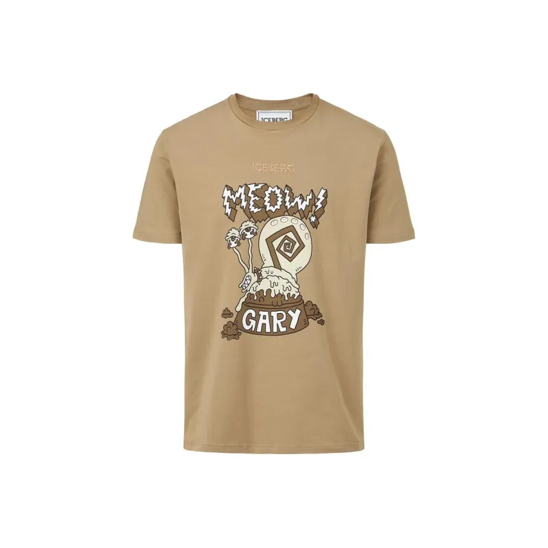 Iceberg Pattern Printed Crewneck T Shirt-0