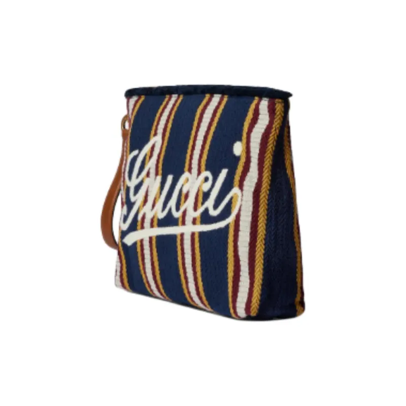 GUCCI Canvas Clutch Tubas Men's Dark Blue-1