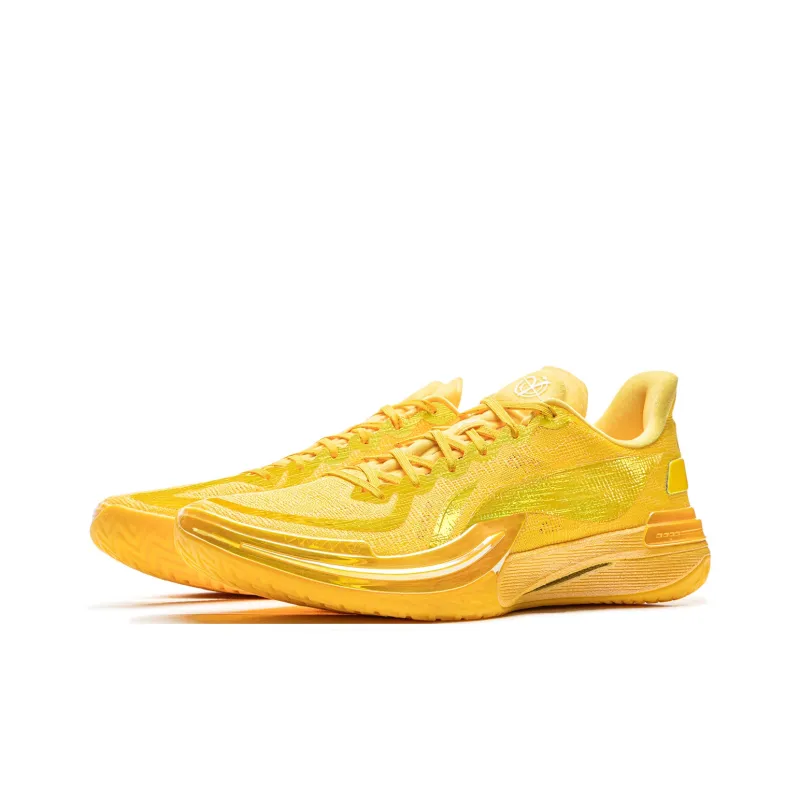 LiNing Gamma Cushioning Anti Slip And Wear Resistant Support Low Top Basketball Shoes Men's Neon Mango Yellow-2