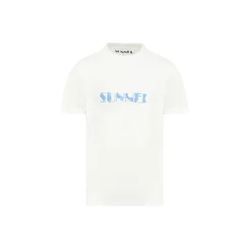 Sunnei Logo Printed Crewneck T Shirt