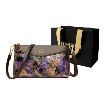 BRINCH Durable Fabric Shoulder Bag Women's Blue/Coffee Purple