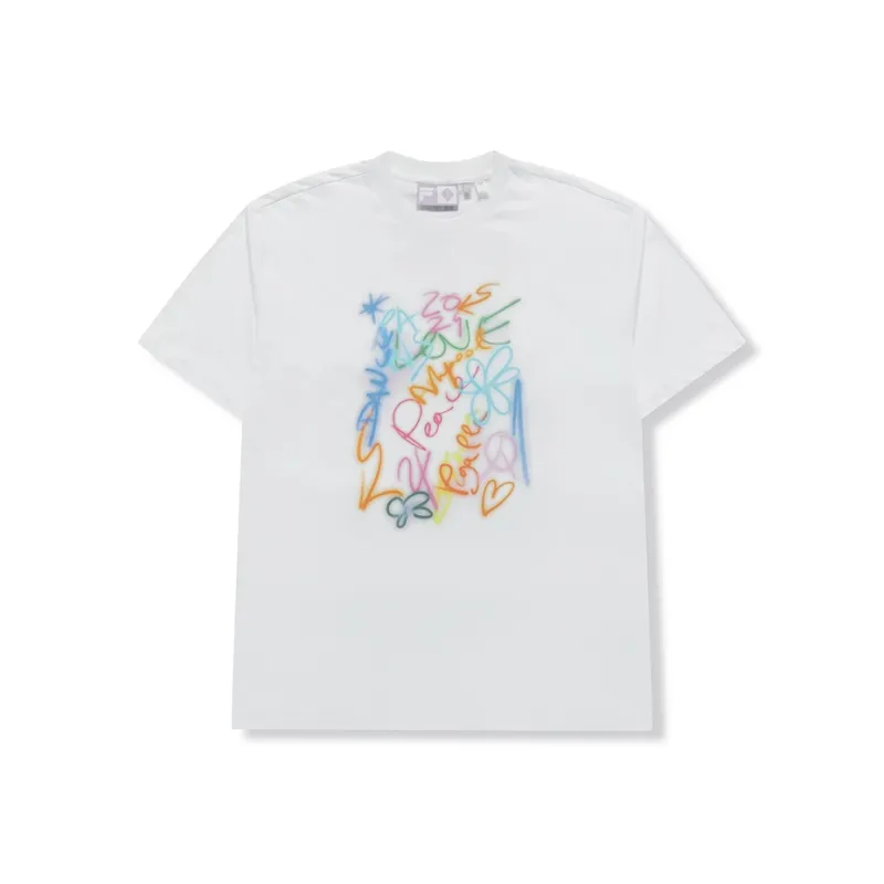 FILA FUSION T Shirts Unisex Bright White-0