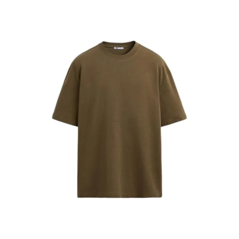 ZARA T Shirts Men Brown-0