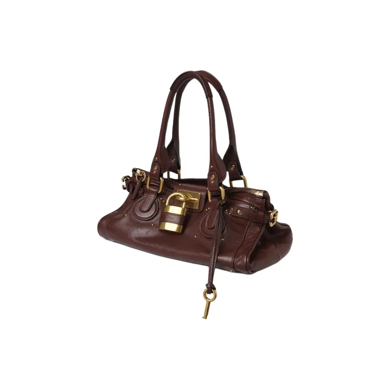 Chloe Leather Handbag Women's Burgundy-1