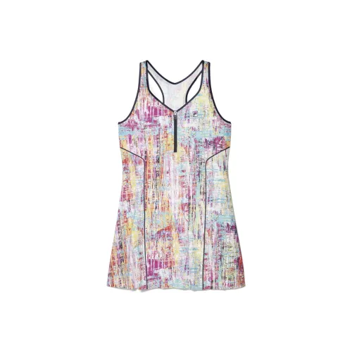 FILA Sleeveless Dress Women's Pink Stripes