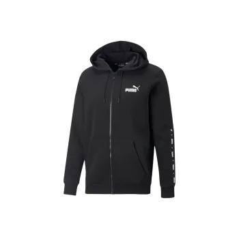 PUMA Sweat À Capuche Zippé Essentials+ Tape Homme Sweatshirt Men's Black