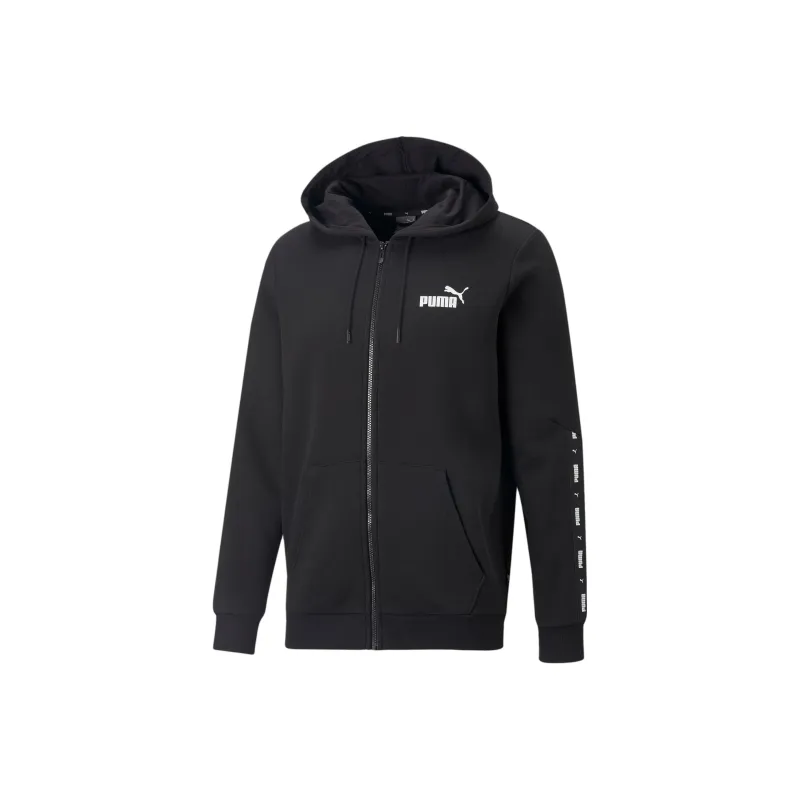 PUMA Sweat À Capuche Zippé Essentials+ Tape Homme Sweatshirt Men's Black-0