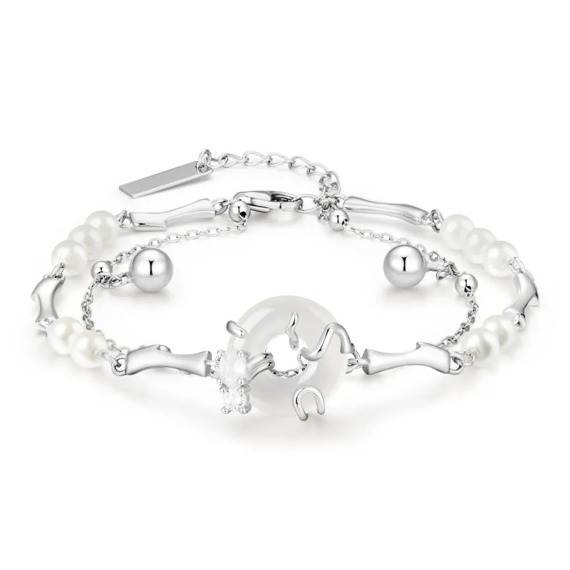 Kevni 925 Sterling Silver Bracelets Women's White-0