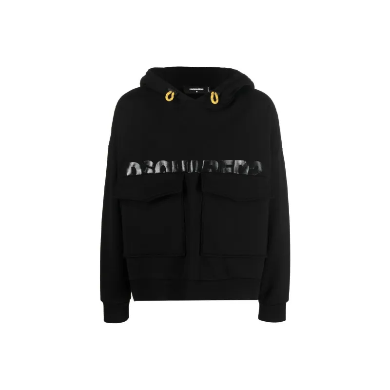 DSQUARED 2 Logo Printed Drawstring Hoodie-0