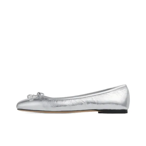 Jimmy Choo Elme FLAT Casual Single Shoes Women's Silver