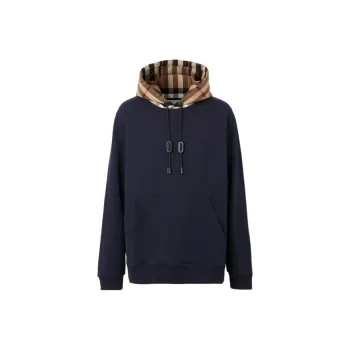 Burberry Check Hood Cotton Hoodie