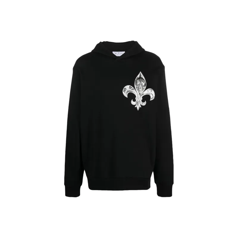 PHILIPP PLEIN Chrome Skull print Cotton Hoodie-0