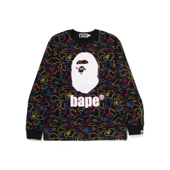 A BATHING APE Neon Camo L/S Tee