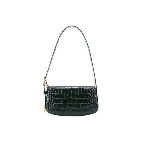 Balenciaga Cow Leather Handbag Shoulder Bag Women's Dark Green