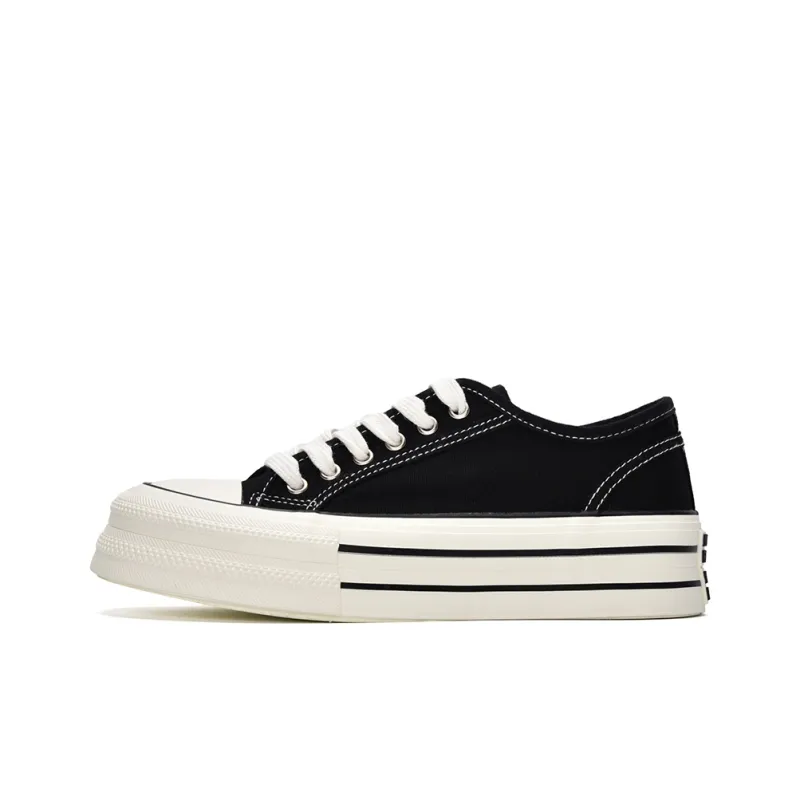 Betu Canvas Shoes Women's Low Top Beige/Light Green/Black-8
