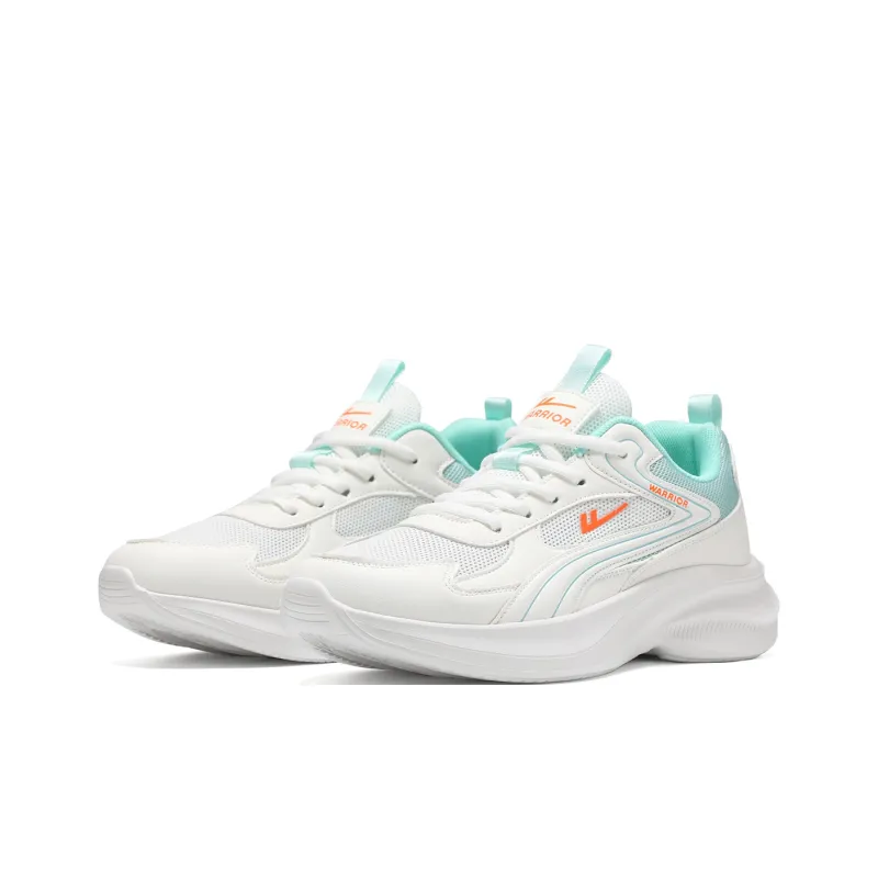WARRIOR Running Shoes Men Low Top Black/White/White/Gray/White/Moon/Orange-16