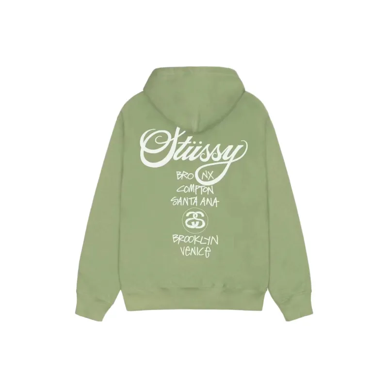 Stussy World Tour Zip Hoodie Navy-0